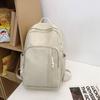 Student Schoolbag Women's Large Capacity Solid Color Backpack Men's Travel Backpack