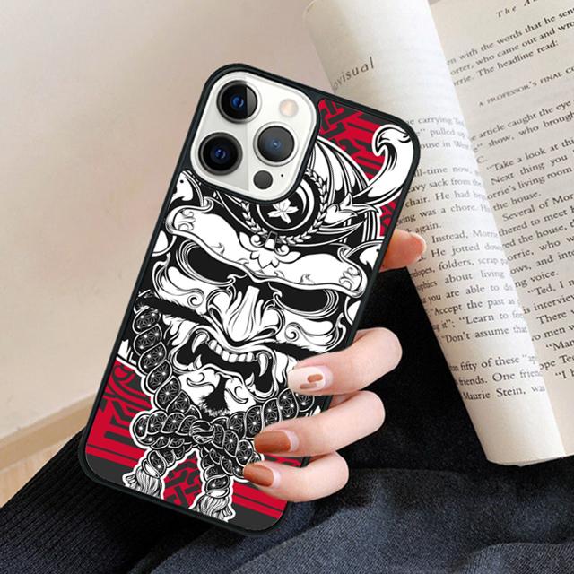 Japanese Anime Samurai ninja Black Phone Case Back Cover for iPhone 17 Air 16 15 14 13 11 12 Pro Max Plus Coque