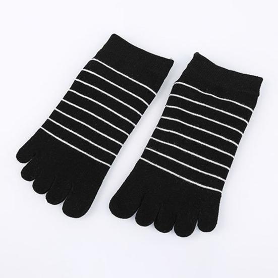 1 Pair Women Socks Five-Toed Split-Toe Design Anti-Odor Sweat-Absorbent Shallow Mouth Socks Sports Daily Wear