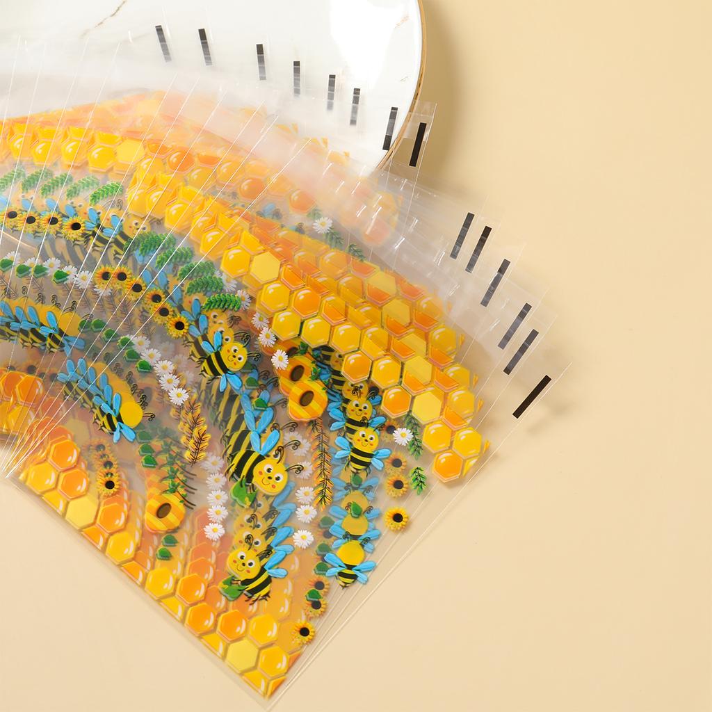 50/100pcs Summer Little Bee Candy Bags Plastic Self-sealing Bags for Kids Birthday Party Cookie Packaging Bags Party Supplies