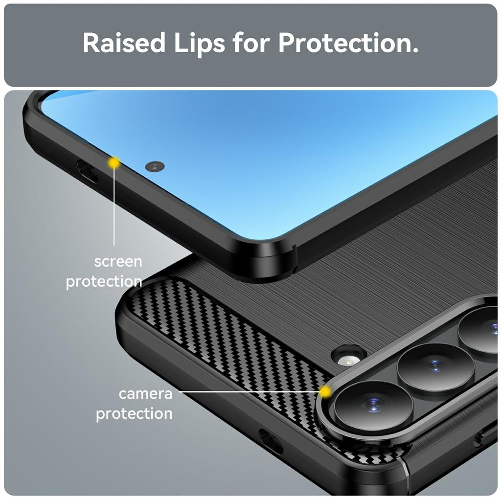 For Samsung Galaxy S26+ Case Protective Phone Cover Carbon Fiber Texture Brushed