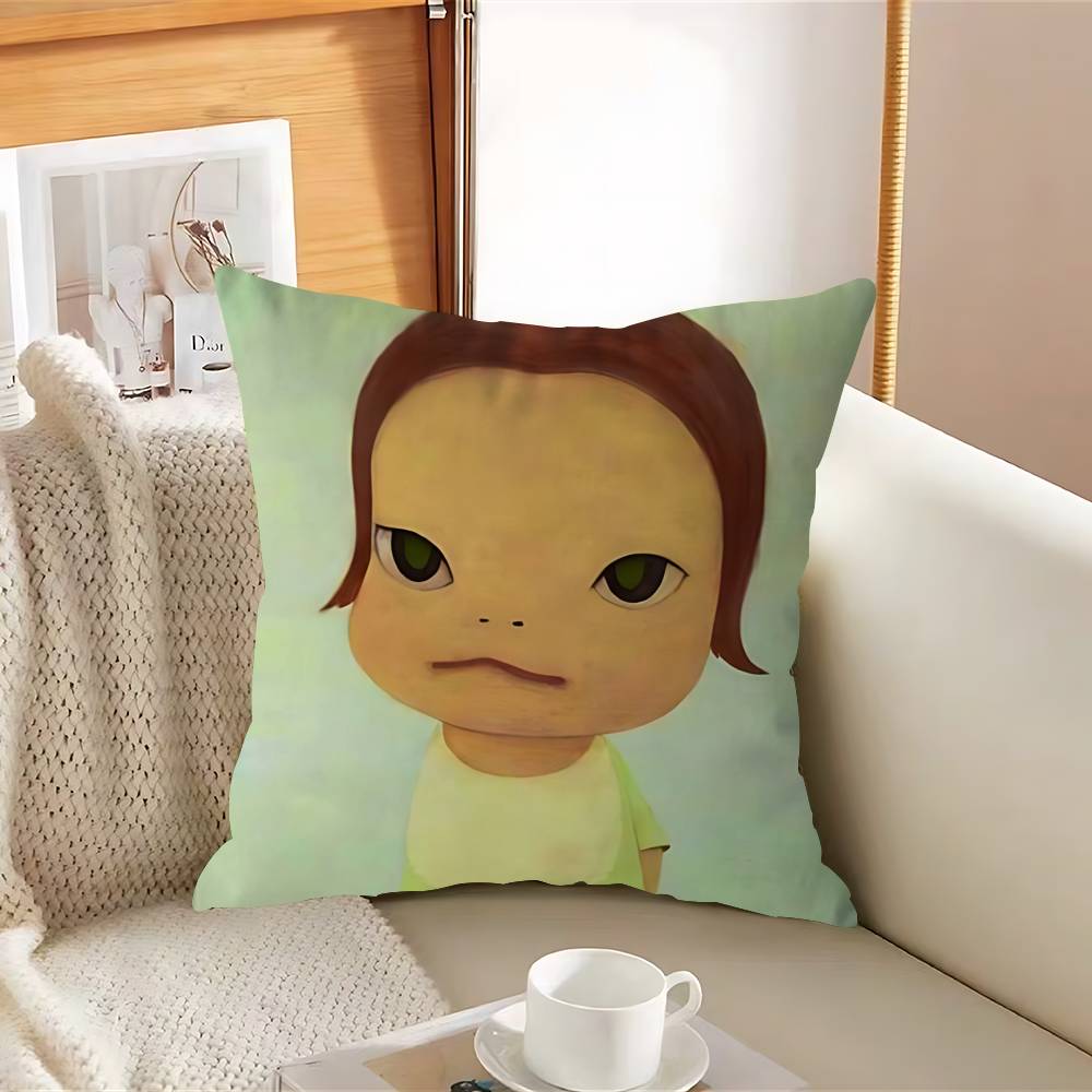 

T-Tomo N-Nara Pillow Cushion Cover Pillowcase Living Room Sofa Home Decor Customized 12x12Inch