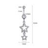 New Star Belly Button Rings Long Dangled Bar Belly Navel Piercing Ring Shinny Crystal Charming Oreja Body Zircon Accessories
