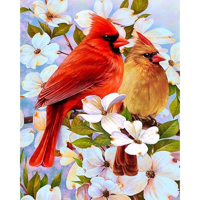 Gardenie Baum DIY Diamant Stickerei Roter Vogel Voll Runde Diamant Malerei Kreuzstich Blume