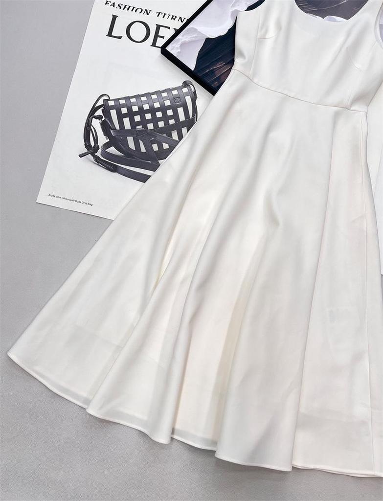 Early Spring U-neck Slim-fit Waistband Vest Dress - Simple Classic Casual Style