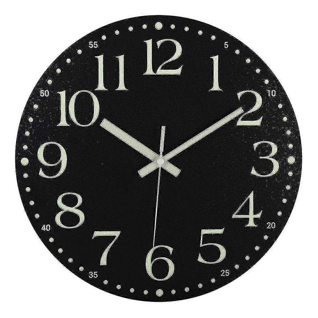 Luminous Wall Cloc,12 Inch Silent Non-ticking Battery Operated Clock, Lighted Wall Clock Decoration