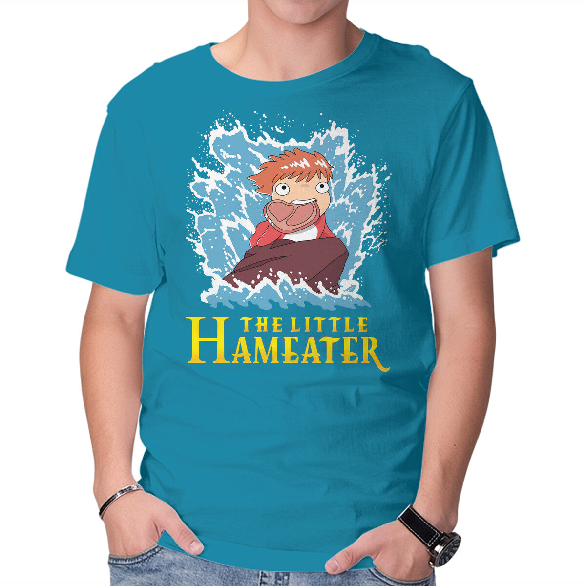 Unisex Crew Neck T-Shirt Little Hameater Graphic Short Sleeve Casual Tee L