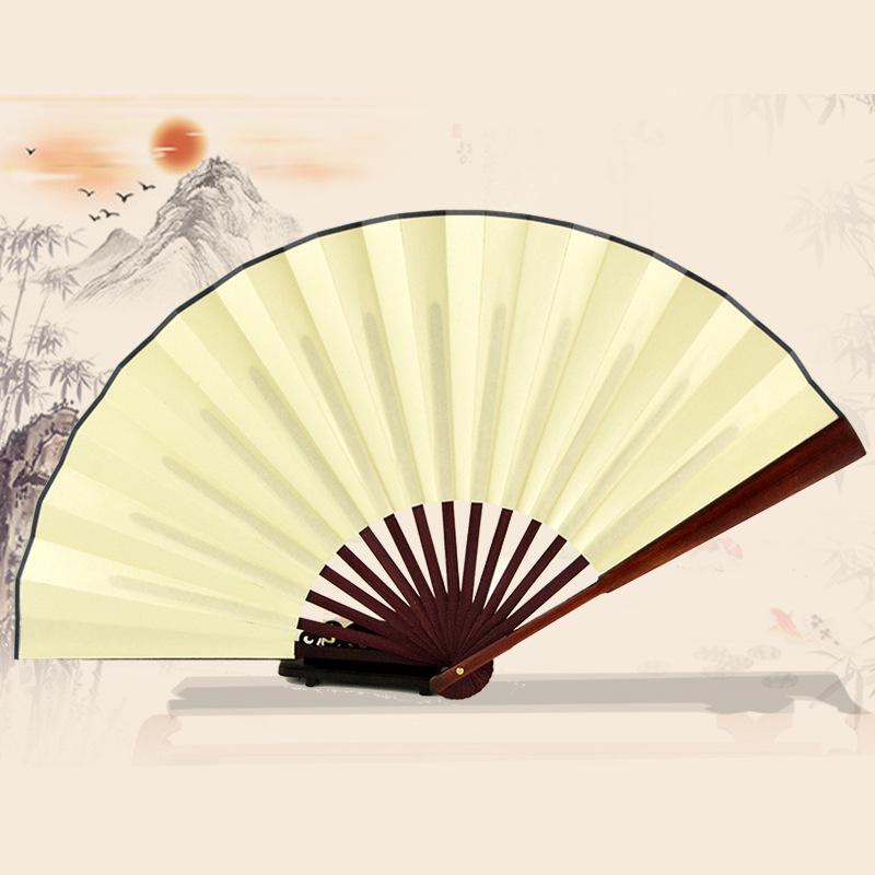 Men's Ancient Style Hanfu Bamboo Folding Fan - Silk Xuan Paper Summer Fan