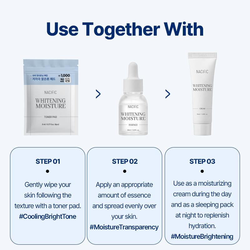 NACIFIC Whitening Starter Line – Choose Essence / Cream / Toner Pad (Single Items)