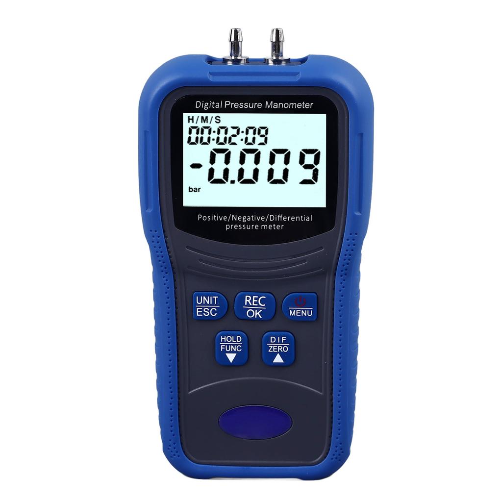 Digital Manometer High Accuracy 11 Units LCD Backlit Air Differential Pressure Gauge