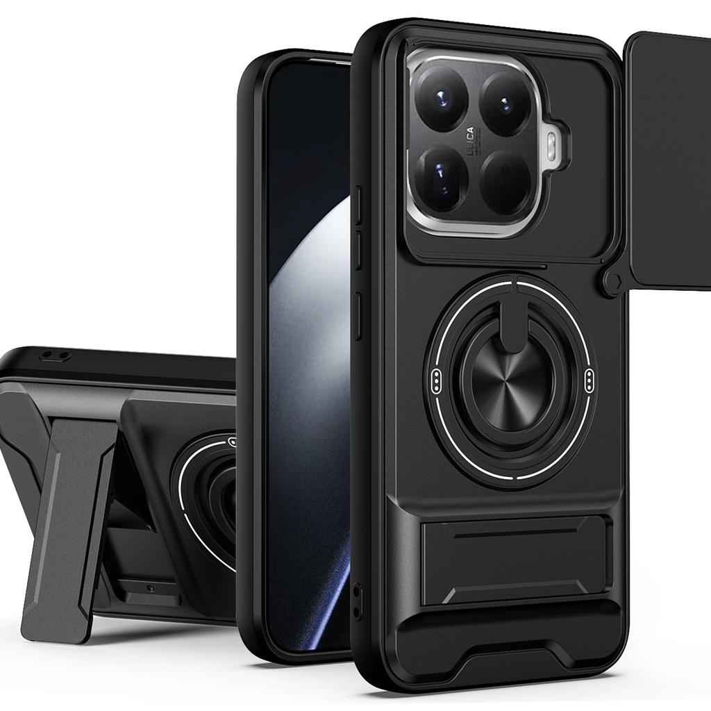 15T/15T Pro Armor Case For Xiaomi 15T Pro Case Shockproof Slide Lens Protector Phone Cover For Xiaomi 15T Case Fundas With Ring