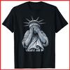 America Statue of Liberty Cry Funny Meme Black Cotton T-Shirt S-5XL