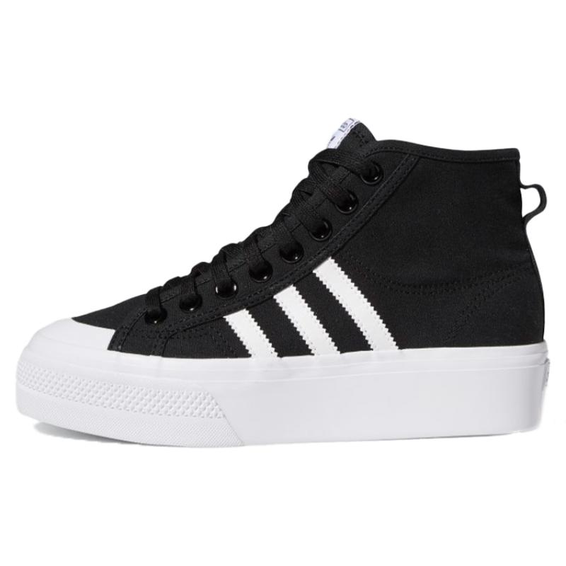 Adidas Women's Nizza Platform Mid 'Core Black White' Women's Sneakers FY2783