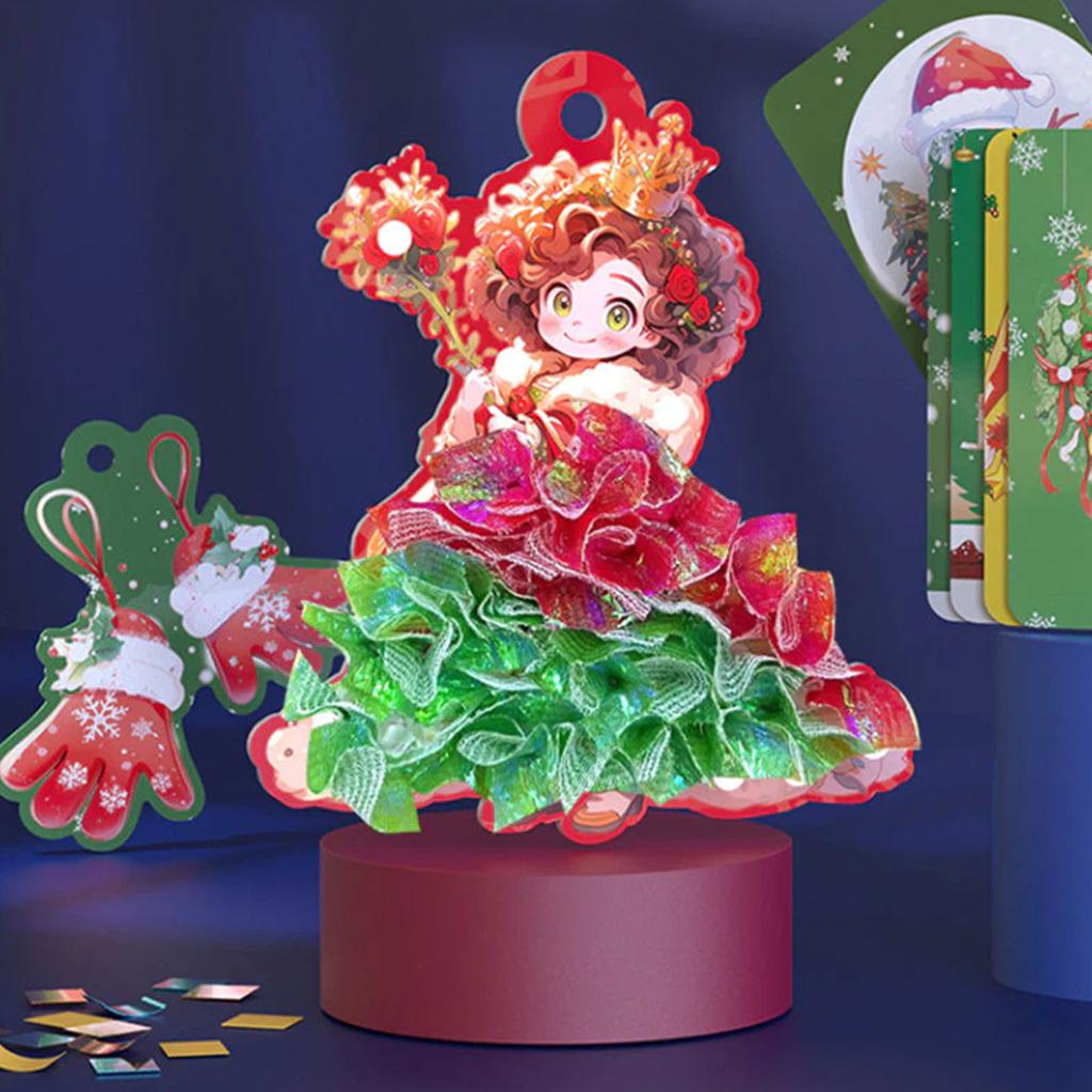 24 Themed Christmas Tree DIY Ornaments, DIY Puncture Painting Kits, Christmas Tree DIY Craft Hangings Decorations