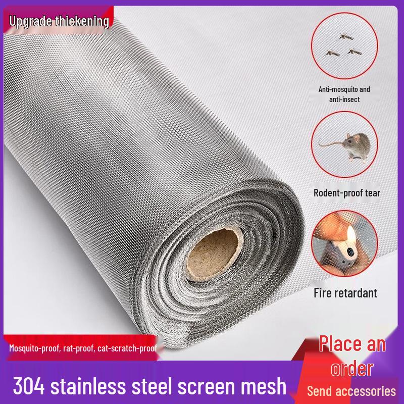 304 Stainless Steel DIY Mosquito Rat & Cat Proof Window Screen Mesh Fabric