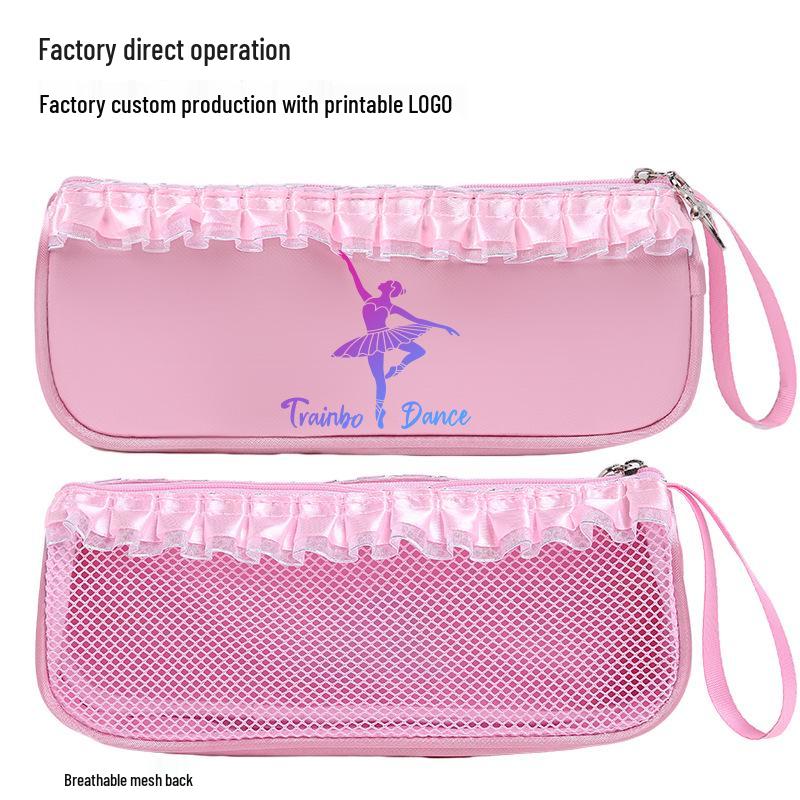Children s Dance Shoe Mesh Bag with Custom Logo and Zipper 22.5x9.5x5.5 cm
