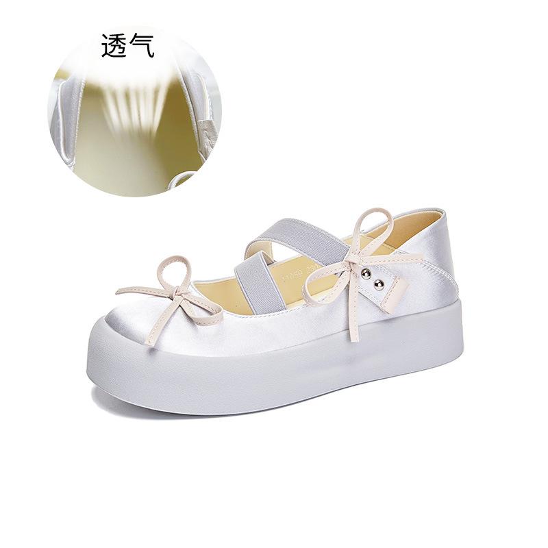 2025 summer new two wear Mary Jane shoes women's casual versatile bow fashion single shoes thick sole shallow mouth women's shoes