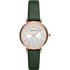 Gianni T-Bar Silver Green Leather Ladies Quartz Watch AR11517