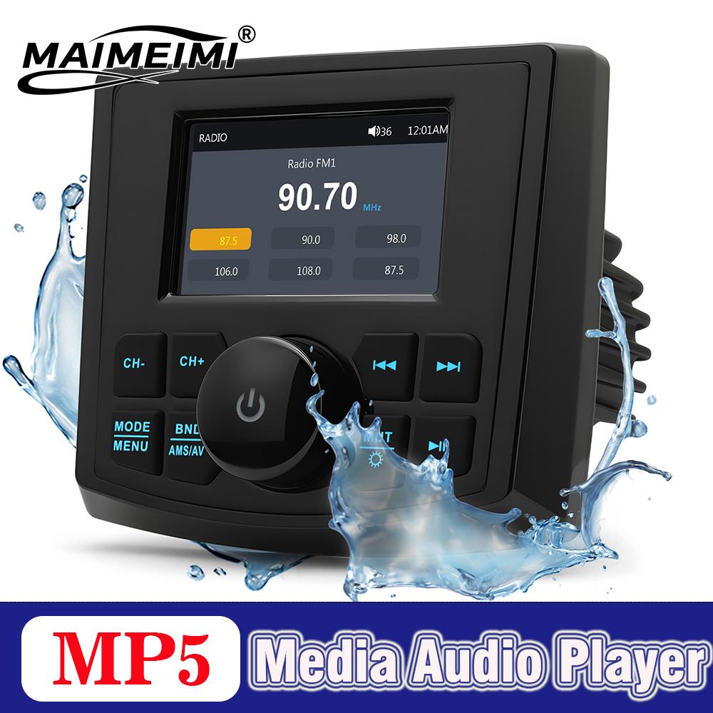 Boat Radio MP3&MP5 Media Player Marine Stereo Bluetooth-compatible AUX USB Waterproof Widely AM FM RDS Receiver For Yacht ATV