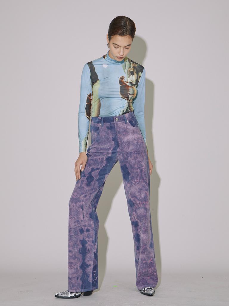 VEGAN TIGER Velboa Straight Pants (Purple)