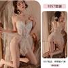 Erotic underwear, sexy lace seductive pure sleepiness skirt, steel ring gathering see-through uniform, no need to take off pajamas 1057