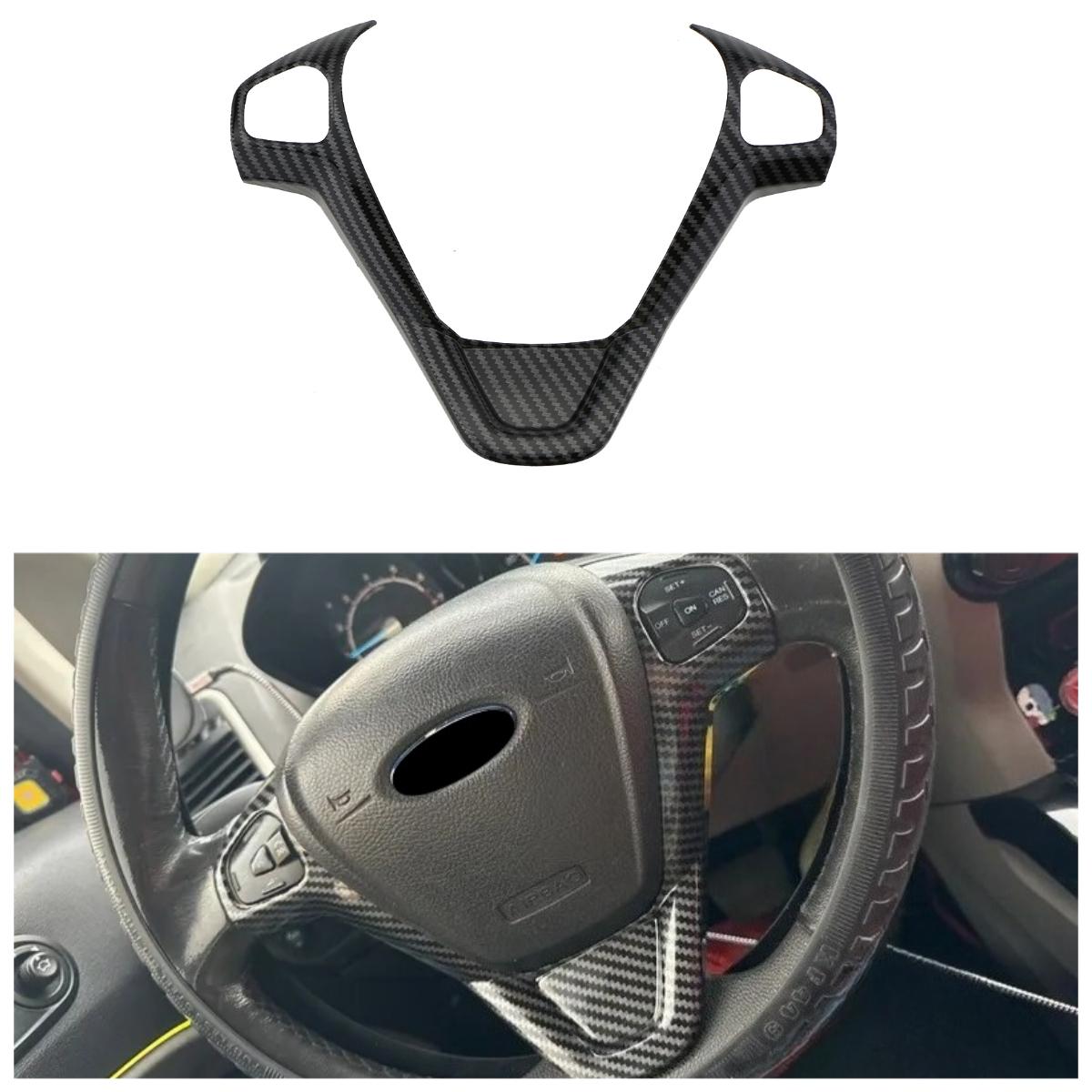 

Car Steering Wheel Panel Decoration Cover Trim Stickers For Ford Fiesta MK7 2009 - 2017 Ecosport 2012-2017 ABS Interior Acc