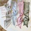 Elegant French Scarf Hair Band Bow Ribbon Multifunctional Scarf Vintage Fashion Triangle Access G3R5