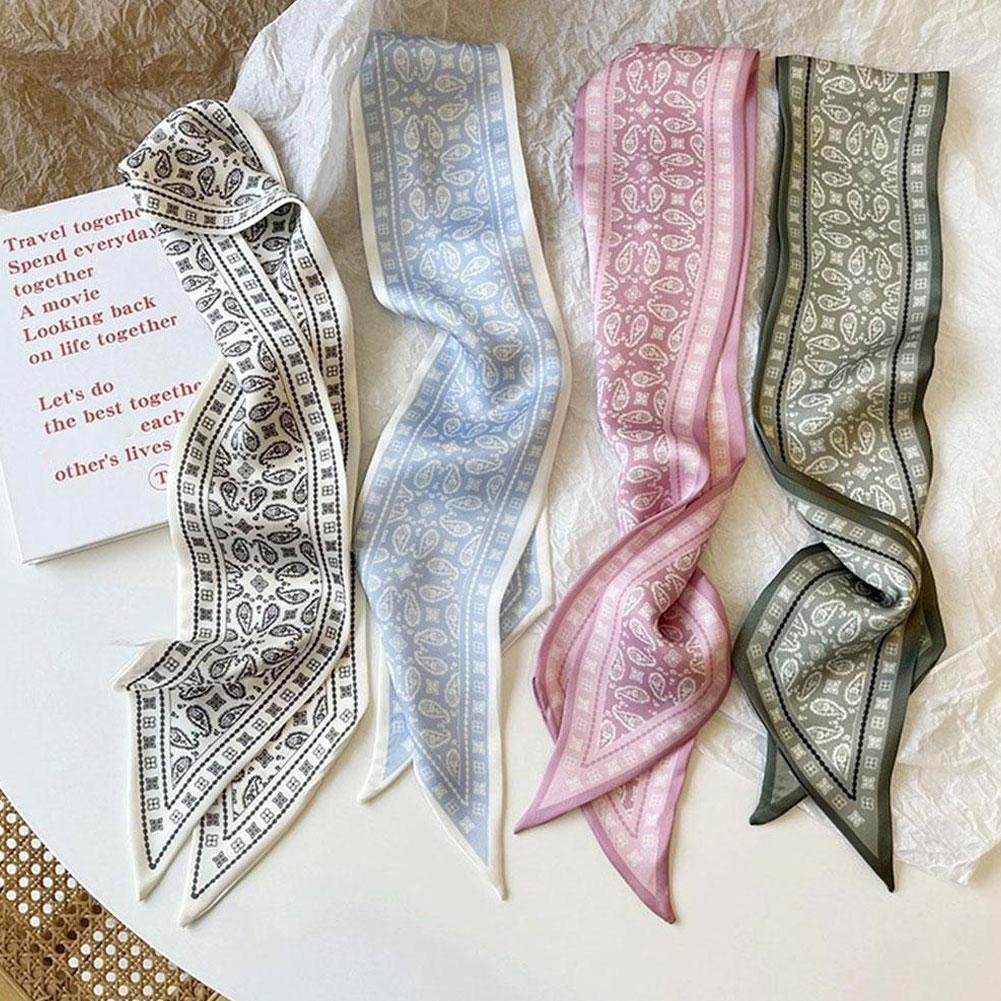 Elegant French Scarf Hair Band Bow Ribbon Multifunctional Scarf Vintage Fashion Triangle Access G3R5