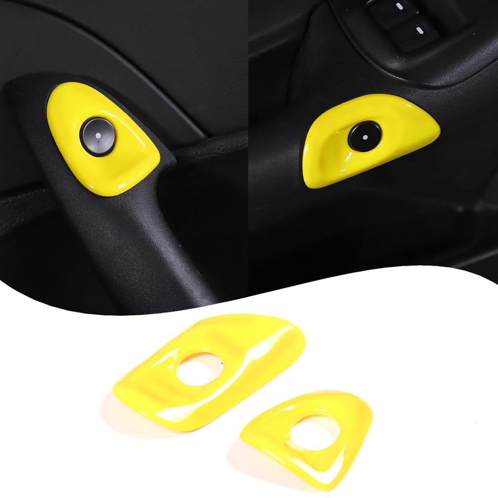 Lcojicep Car Switch Button Trim Compatible with Corvette C6 Z06 ZR1 2005-2013 Door Switch Button Lock Trim Door Switch Button Trim Frame Panel Real