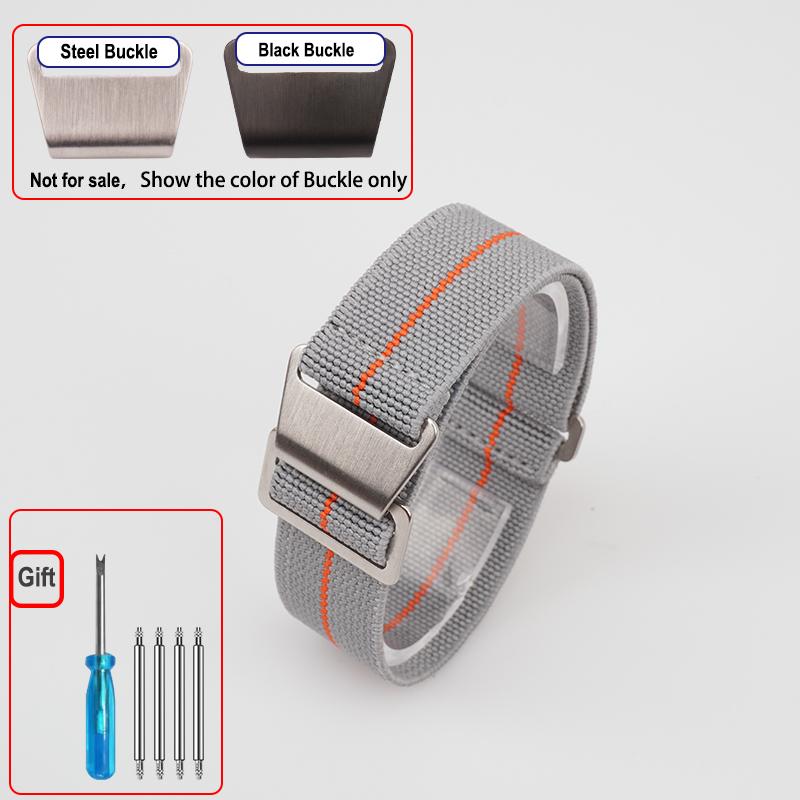 60s French Troops Parachute Bag Elastic Watch Strap 18 20mm 22mm Nylon Watchbands Man's Universal Ballistic Fabric Wristband
