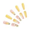 Square Press On Nails Flower Fake Nails Stick On Nails In 12 Sizes 24 Pcs French Nails Tips for DIY Nail Art Decorations