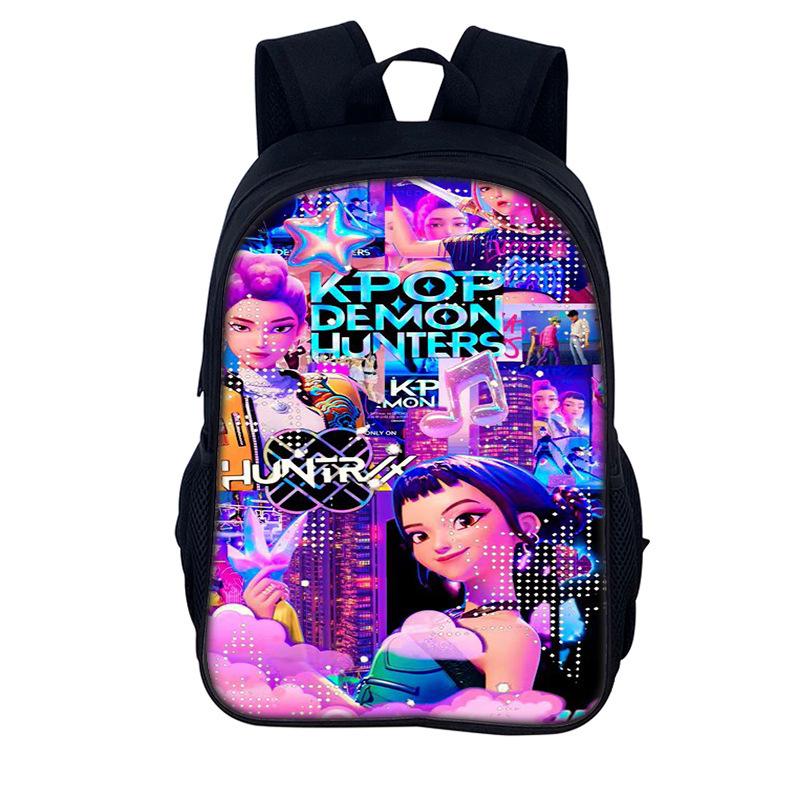 K-Pop Demon Hunters Children Backpack 16-Inch Student School Bag Double Shoulder Bag