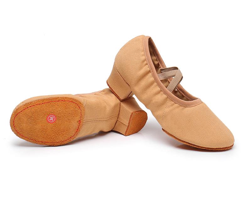 Damen Tanzschuhe ohne Schnürsenkel mit Absatz - Weiche Sohle für Ballett, Yoga, Bauchtanz, Erwachsene, Lehrer und zum Üben.