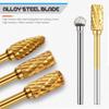 10-Piece Alloy Steel Woodworking Rotary File Set for Grinding, Polishing, Deburring Metal, and Reaming Holes