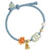Girls' Interlocking Ping An Knot Bracelet, Hetian Jade, Woven Hand Rope, Best Friend Gift