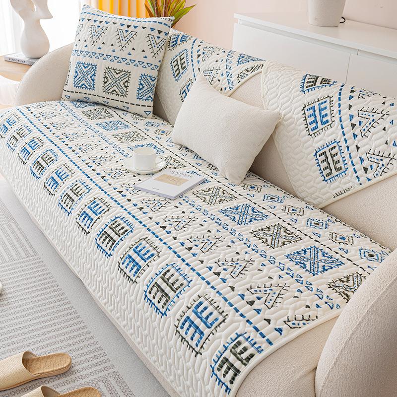 Sofa Cushion Summer High-End Crystal Velvet Four Seasons Universal New Simple Modern Backrest Towel Light Luxury Cushion