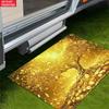 Lucky Golden Money Tree Coin Non Slip Area Rug Washable Indoor Floor Mat for Feng Shui Wealth Prosperity Home Decor