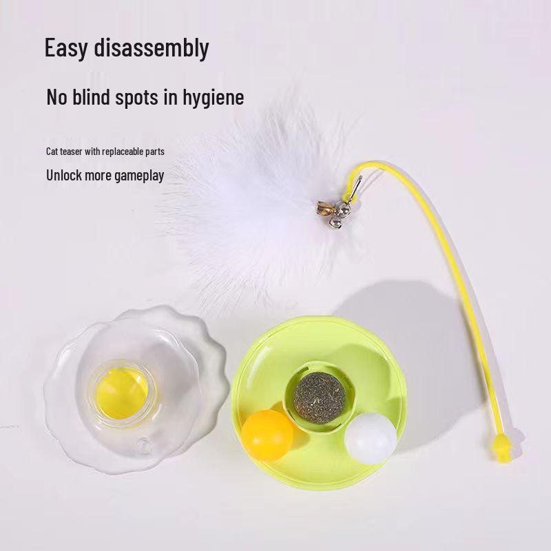 Interactive Catnip Teaser Wand & Tumbler Toy for Kittens