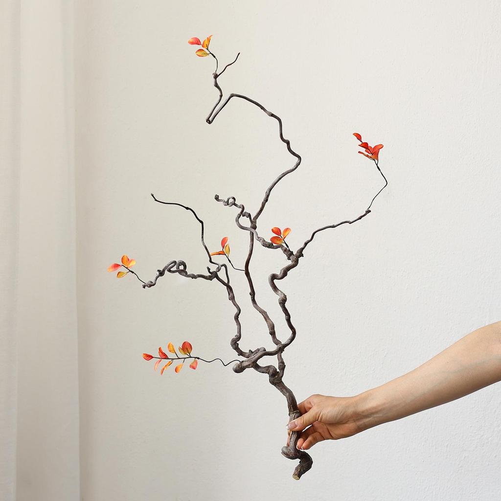 Zen Wabi-sabi Dried Flower Vase for Living Room or Hotel Decor with Dragon Jujube Branches