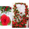 40 Heads Simulated Rose Flower Vine Hedge Living Room Wedding Decoration Wall Hanging Simulated Flowers Rattan 8pcs 230cm