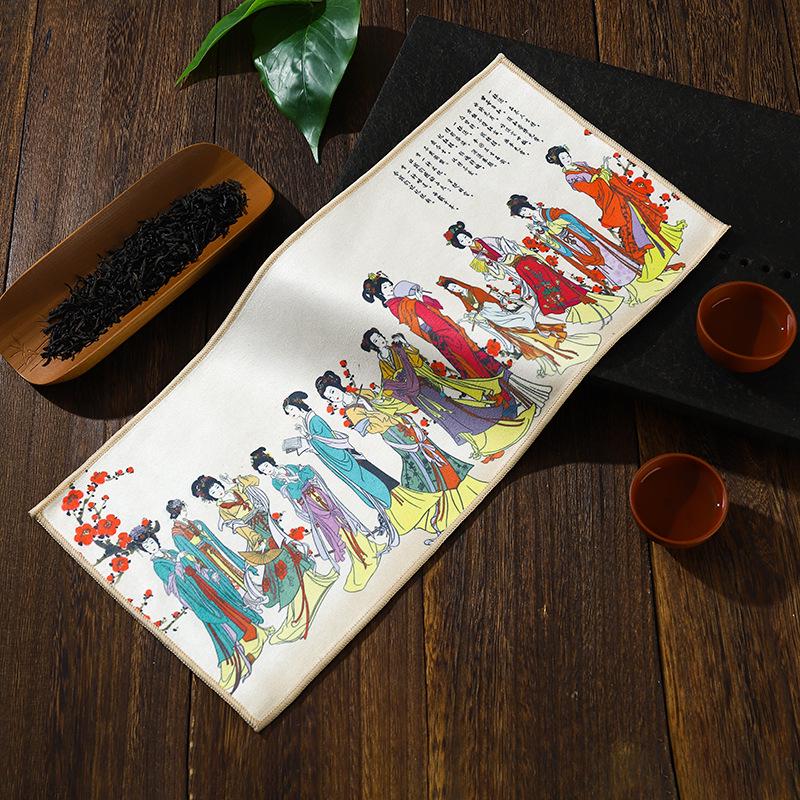 Suede Flannel Lint-Free Absorbent Tea Towel - Ancient Style, High-Grade, Multi-functional Design