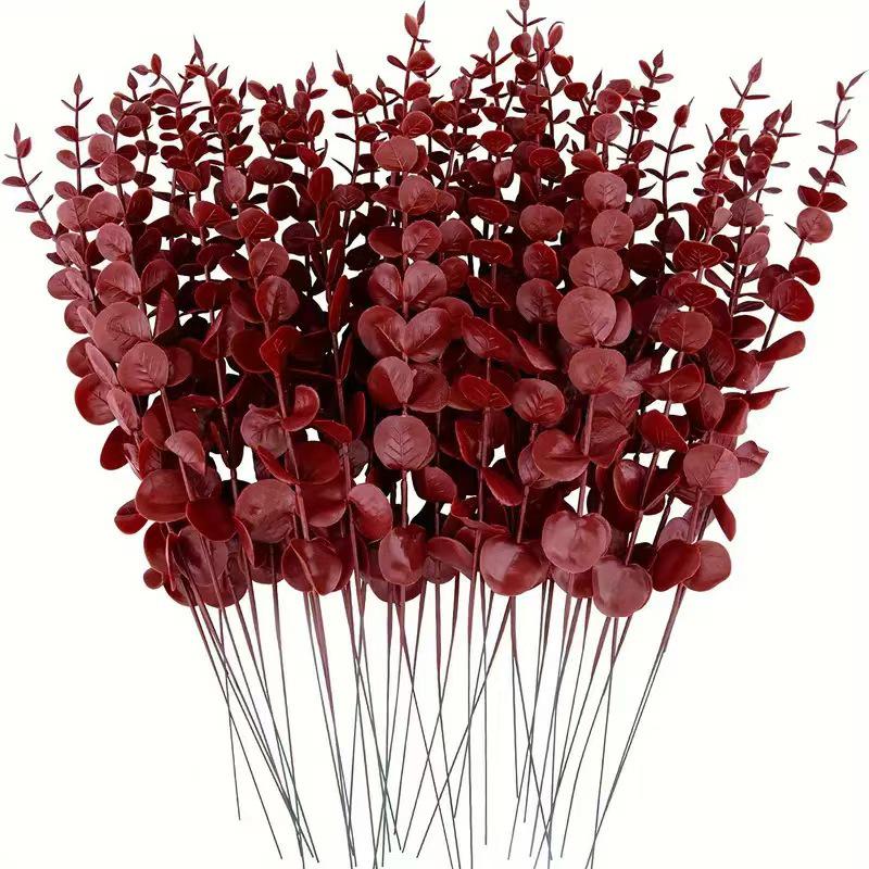 Cross-border Simulation Golden Eucalyptus Artificial Leaves and Flowers for Christmas Decoration