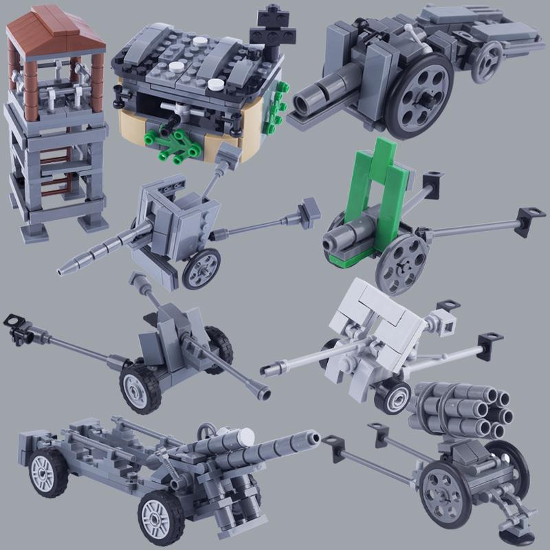 Auto Parts Decorate Boys Ww2 German Military Antitank Gun Building Blocks Army Soldier Figures Infantry Artillery Tower Weapon Moc Model Bricks Toys