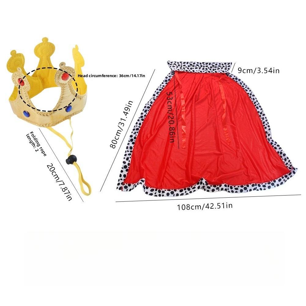 Halloween Dog King Cloak Costume Cute Funny Cape with Crown Adjustable Pet King Cloak for Large Dogs Cats Cosplay Party Supplies