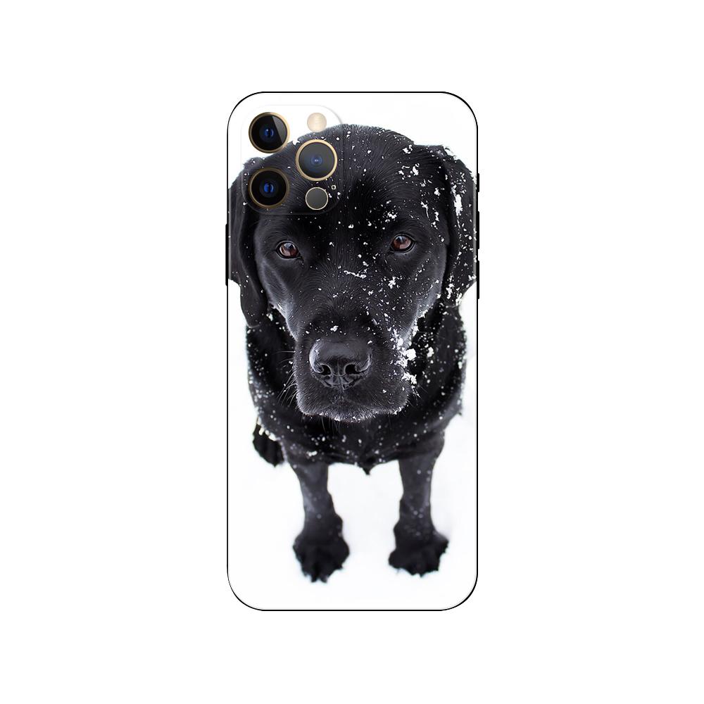Black Dog Phone Case For iPhone Samsung Galaxy Redmi Xiaomi Oppo OnePlus Note S A 7 8 9 10 11 12 13 14 20 21 22 23 53 54 Pro Max Plus Ultra TPU Soft