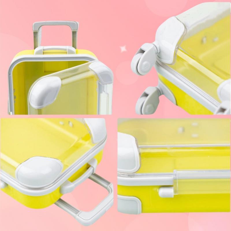 7-teiliger Mini-Transparenter Koffer Süßigkeiten-Party-Aufbewahrungsbox Kleine Gegenstände Reise Falsche Wimpern Schmuck-Display Simulation Trolley-Koffer
