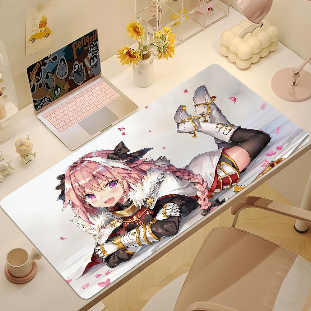Anime Sport Gaming Fate Astolfo Mauspads Groß Rutschfest Verriegelte Kante Desktop Computer Schreibtischmatte Tastatur Mauspads Büro Spiel Student