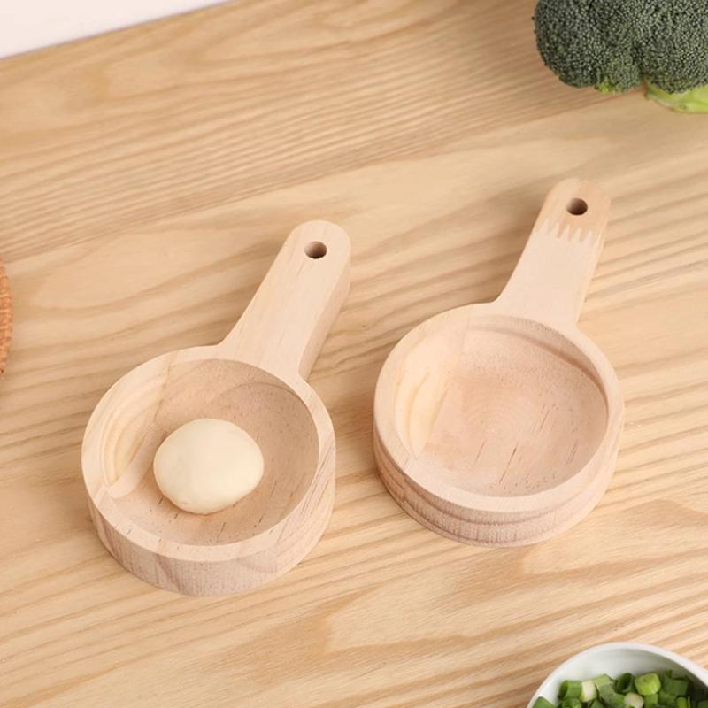 Round Wood Dumpling Skin Maker Ball Rolling Manual Dumpling Maker Dumpling Skin Press Reusable Dumpling Ravioli Maker Tools