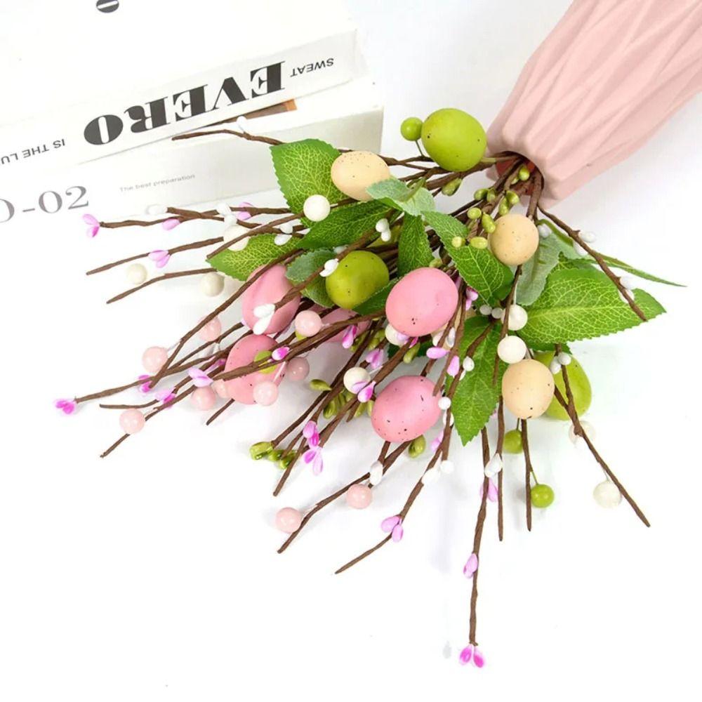 Easter Decoration Egg Cuttings Artificial Flowers  for 2024 Easter Home Party Supplies