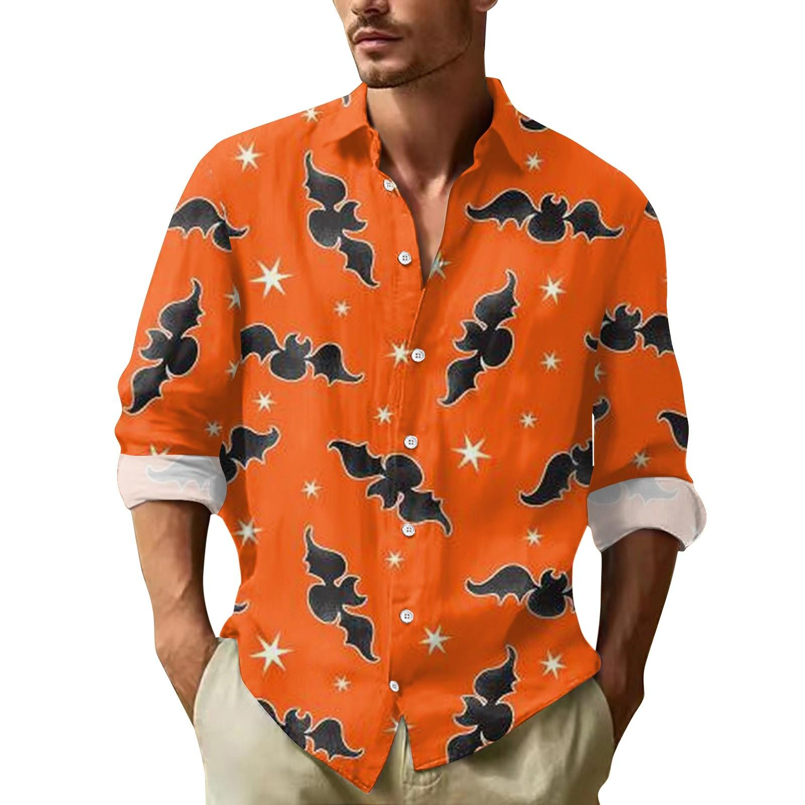 Мужские рубашки с длинными рукавами и пуговицами на Хэллоуин — фото 7